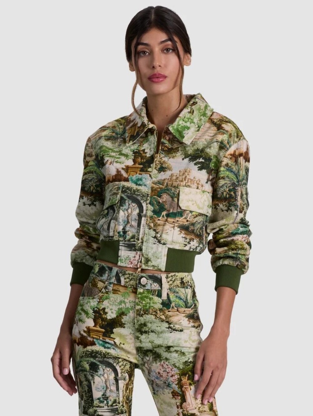 Alice + Olivia WILLARD DENIM AVIATOR JACKET